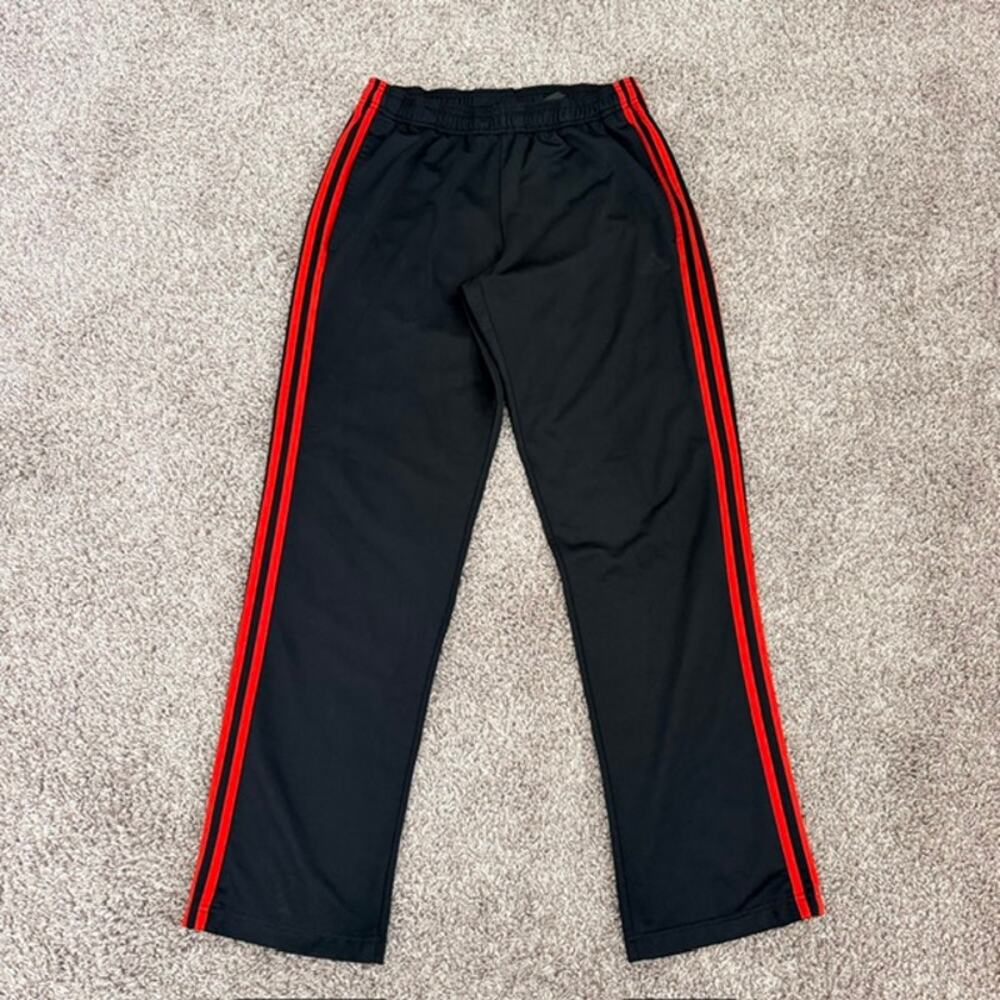 adidas Track Pants Women's Medium Interior Drawstring Red Side Stripe Athletic